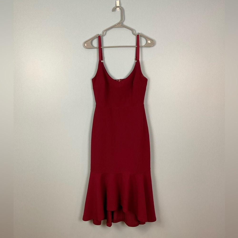 Dark red/burgundy midi Lulu’s dress